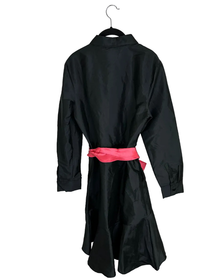 Black and Pink Ribbon Smock Dress - Size 10/12