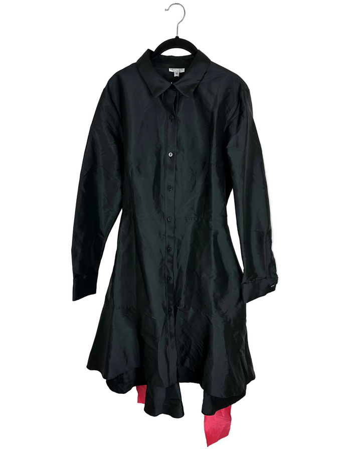 Black and Pink Ribbon Smock Dress - Size 10/12