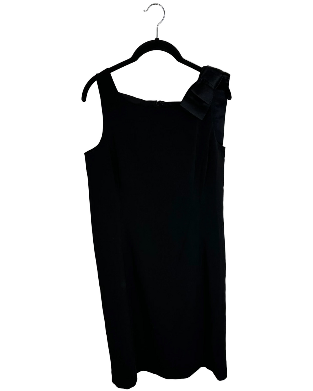 Midnight Black Ribbon Shift Dress - Size 4/6