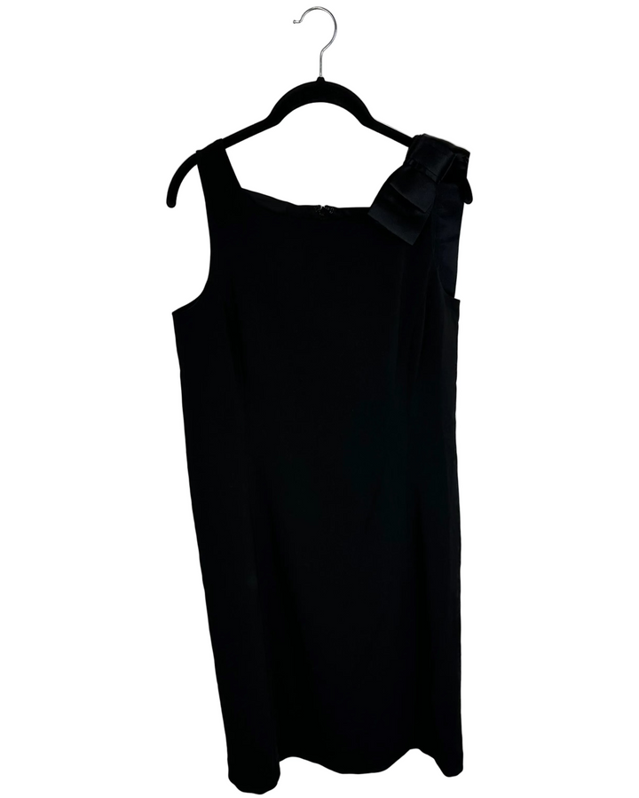 Midnight Black Ribbon Shift Dress - Size 4/6