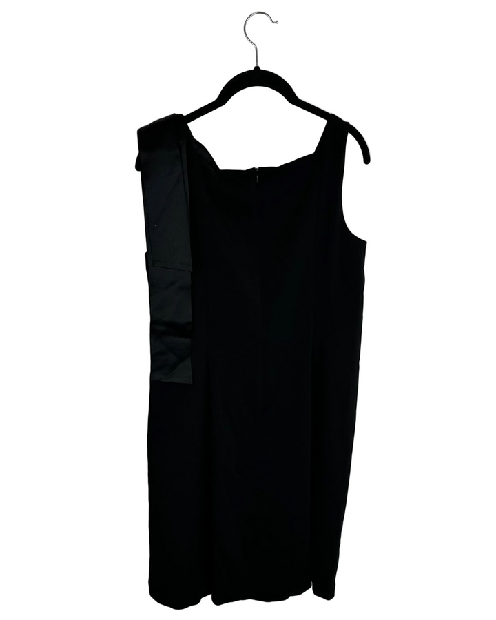 Midnight Black Ribbon Shift Dress - Size 4/6