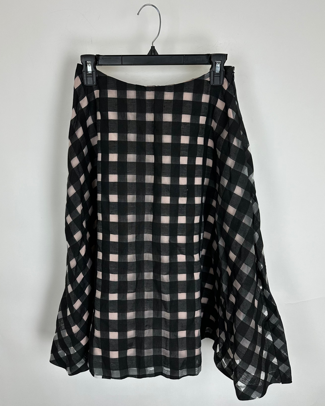 Black Gingham A-Line Skirt - Size 0/2