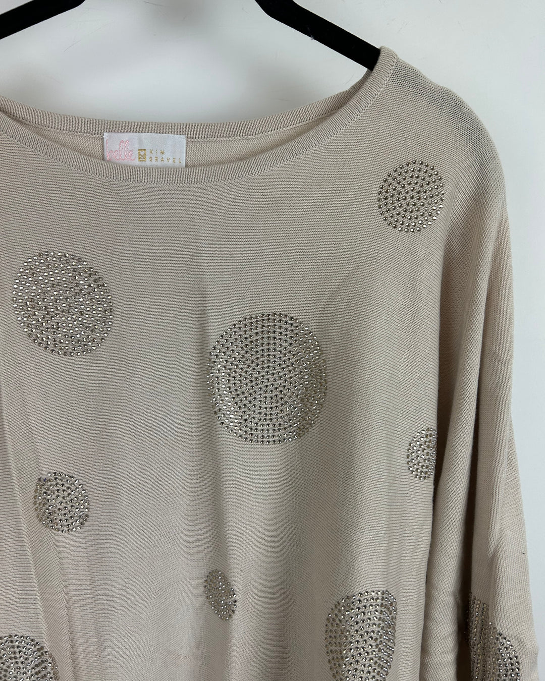 Light Brown Rhinestone Sweater - Size 6/8