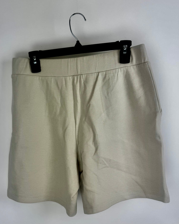 Soft Beige Everyday Sweat Shorts- Size 6/8