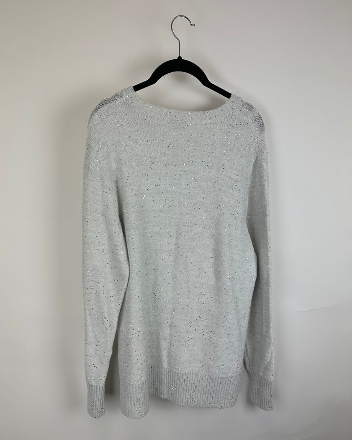 Light Gray Tassel and Sequin Sweater - Size 6/8