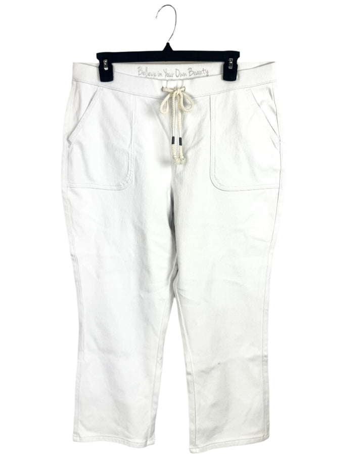 Straight-Leg Drawstring Pants- Size 12