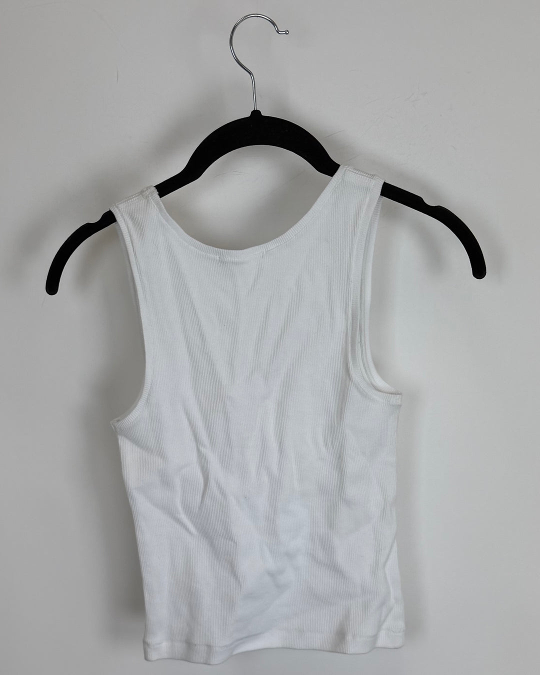 White Ribbed Tank - Size 0/2