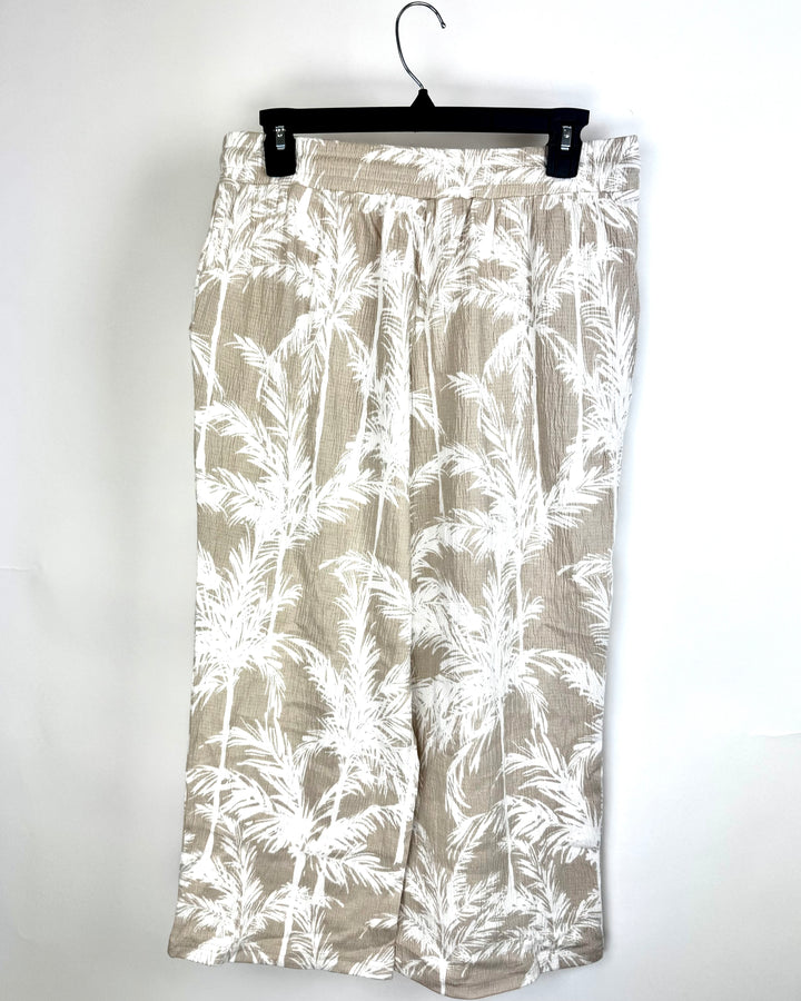Sandstone Palm Tree Lightweight Stretch Pants- Size 4