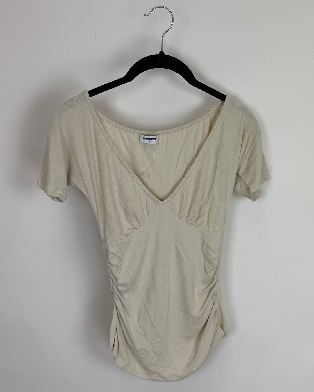 Cream Ruched Top - Size 0/2