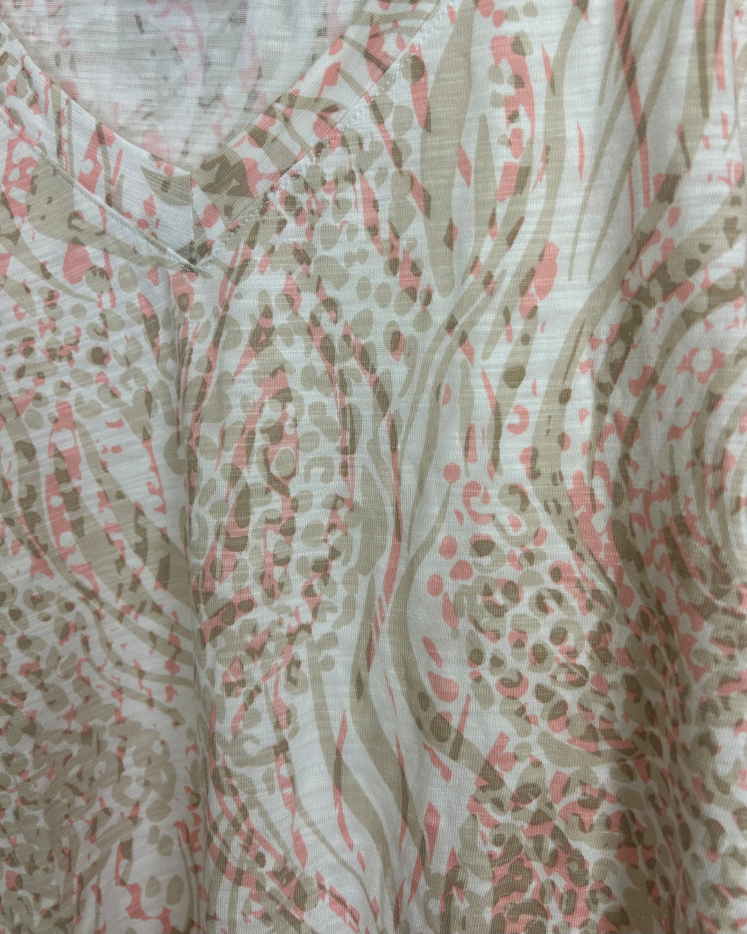 Beige & Light Pink Cheetah Top - Size 14/16