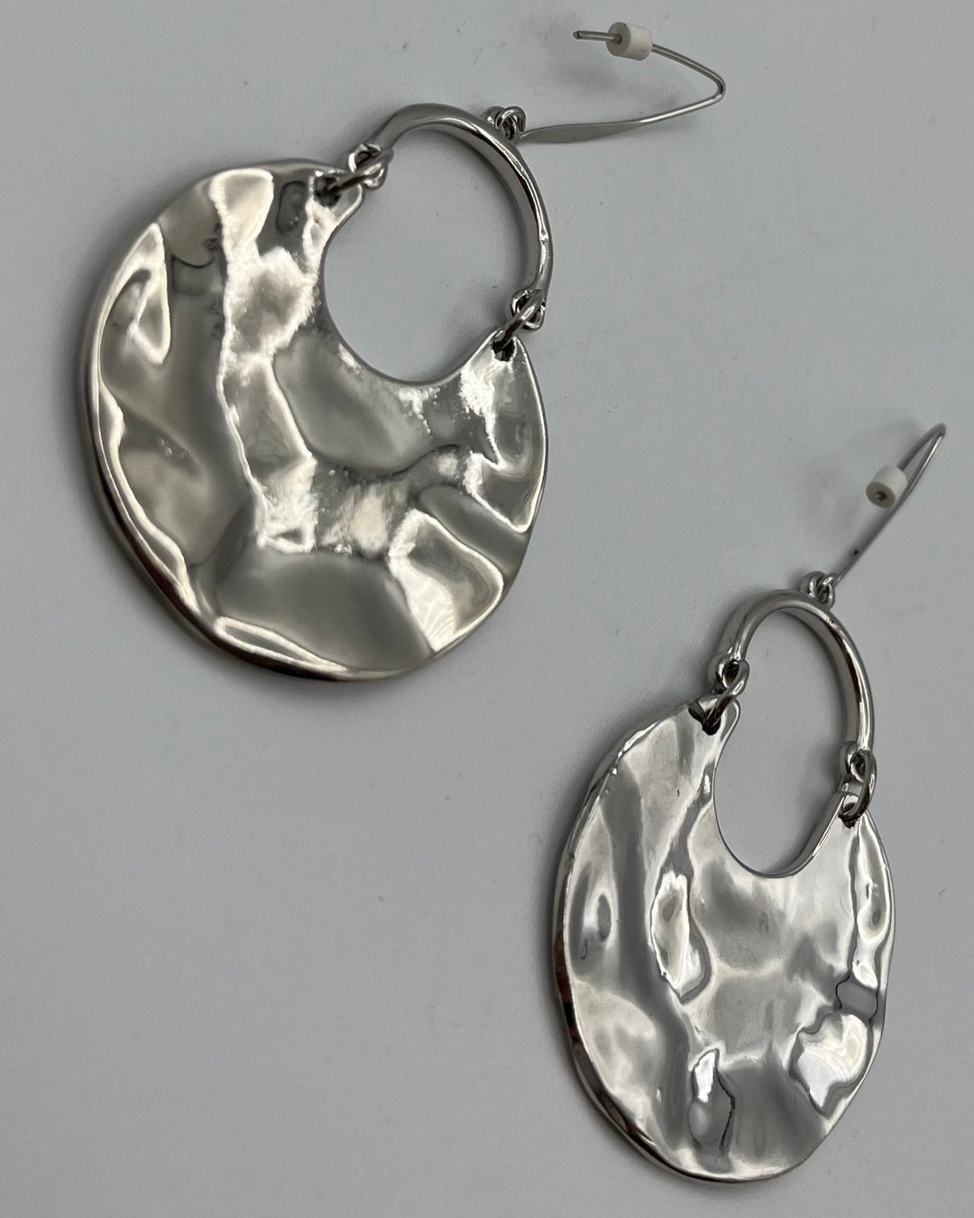 Texture Flat Silver Earrings