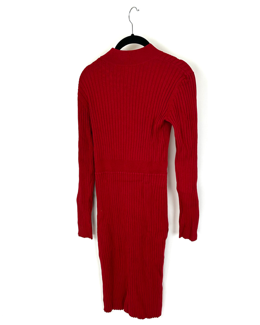 Red Fitted Ribbed Dress - Size 4/6
