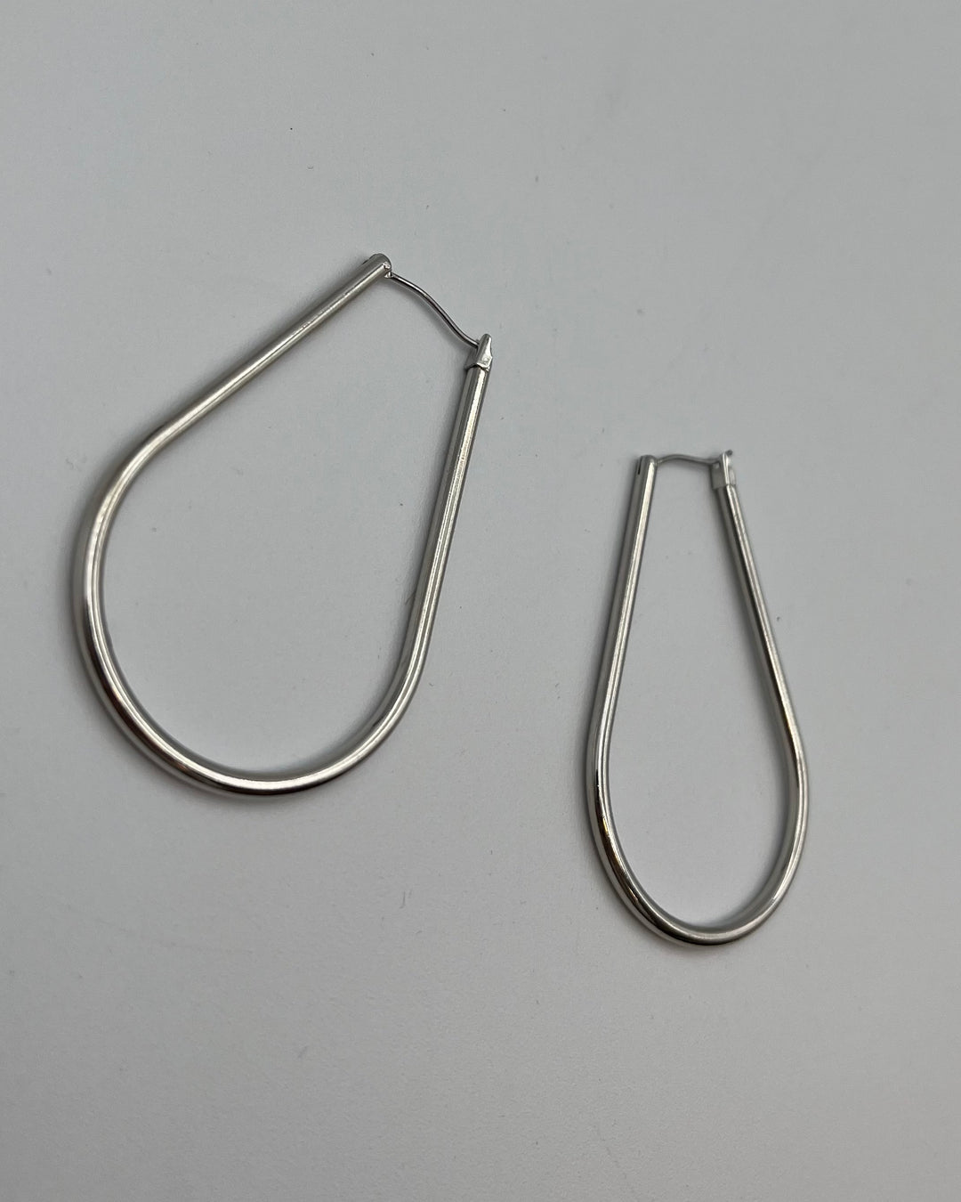 Silver U Shaped Hoop Earrings
