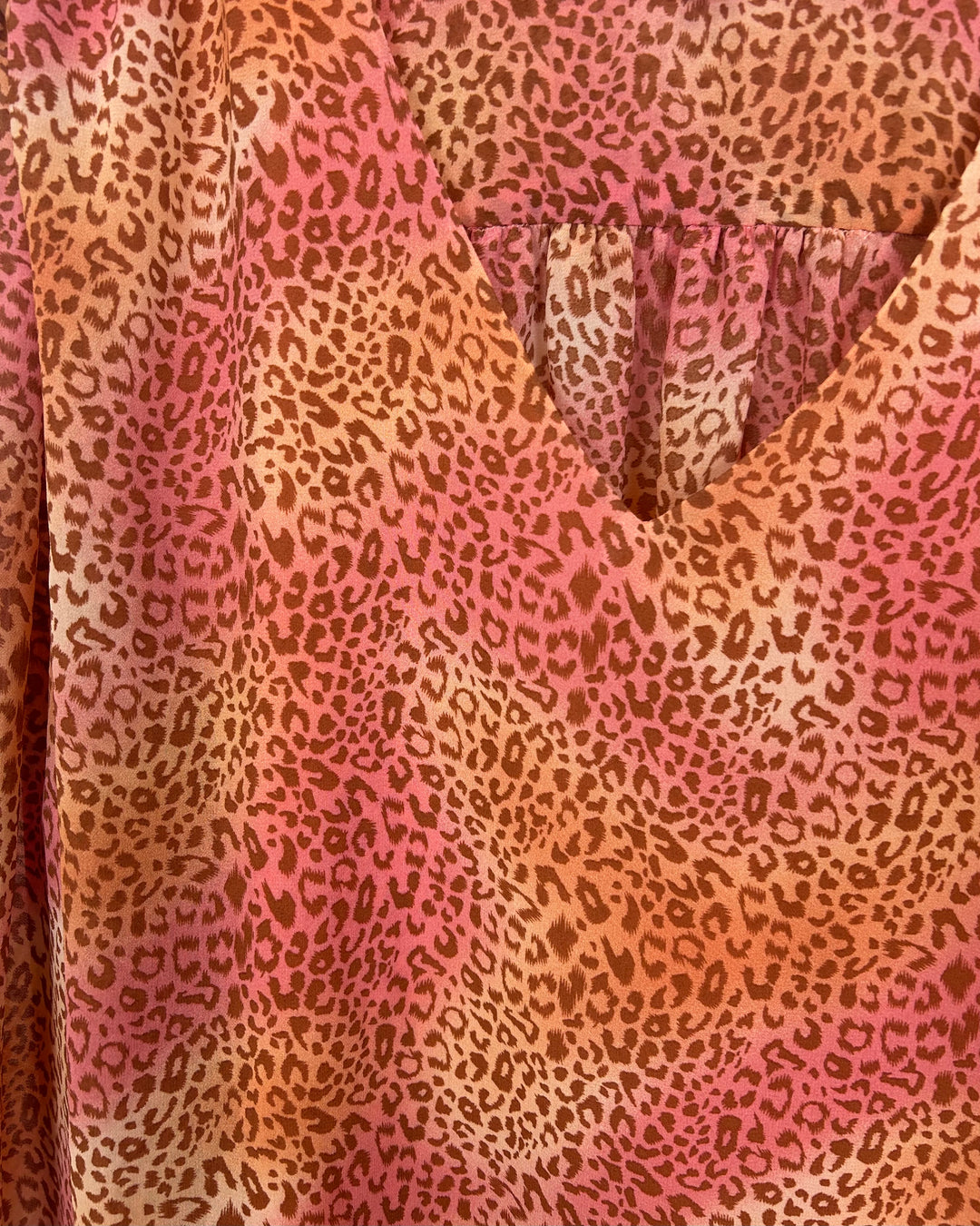 Sherbet Orange Leopard Print Blouse - Size 14/16