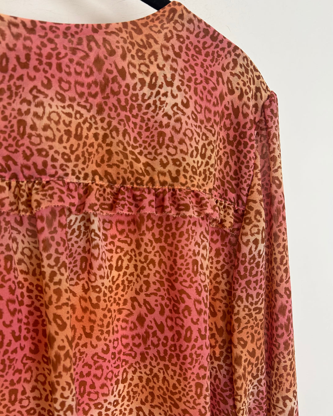 Sherbet Orange Leopard Print Blouse - Size 14/16
