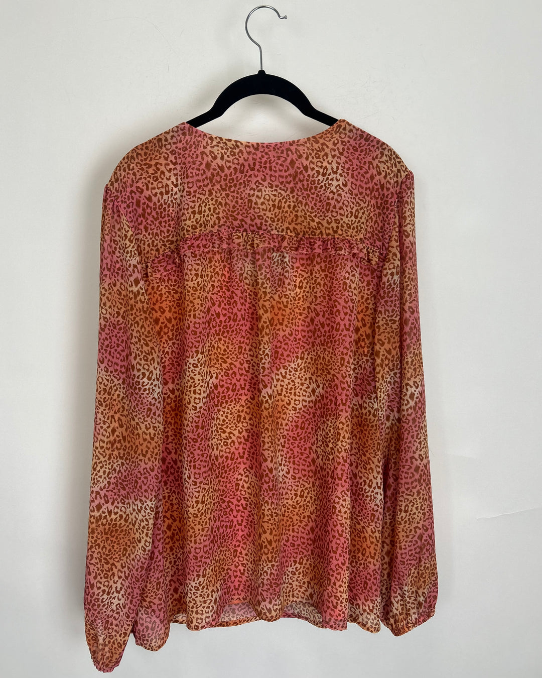 Sherbet Orange Leopard Print Blouse - Size 14/16