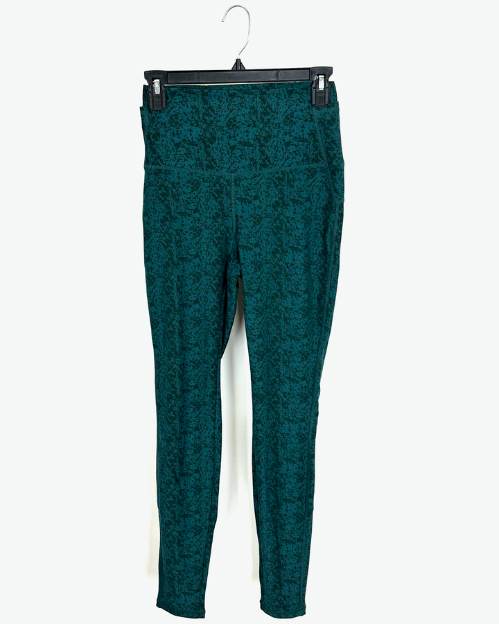 Teal Patterned Leggings - Size 2/4