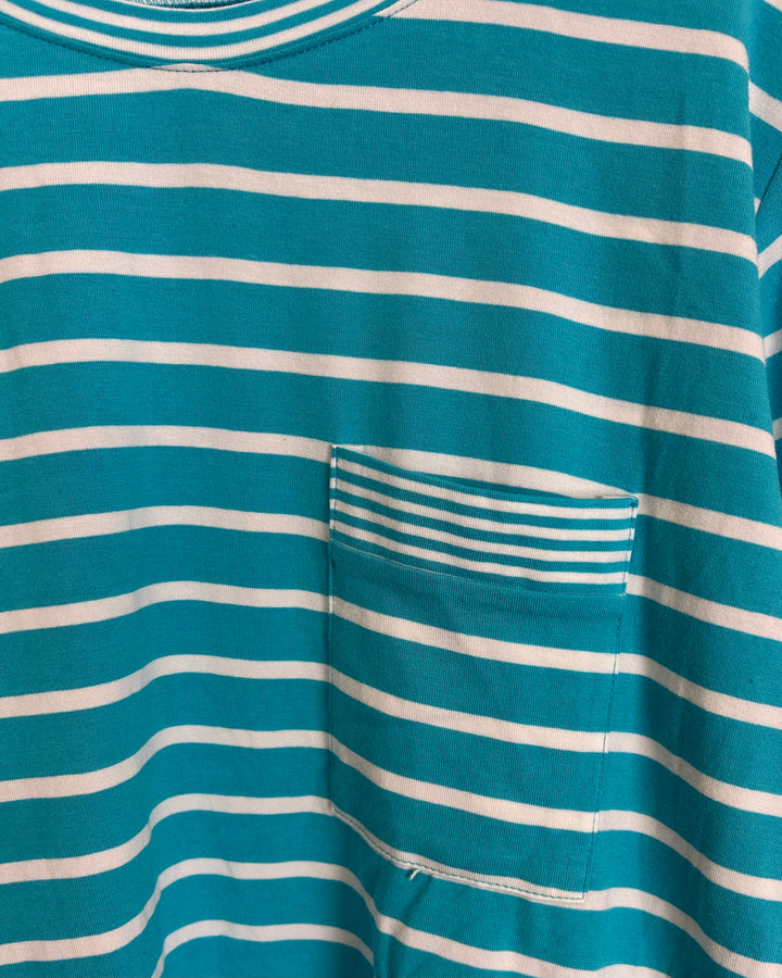 Beach Blue Striped Long Sleeve Top - Size 14/16