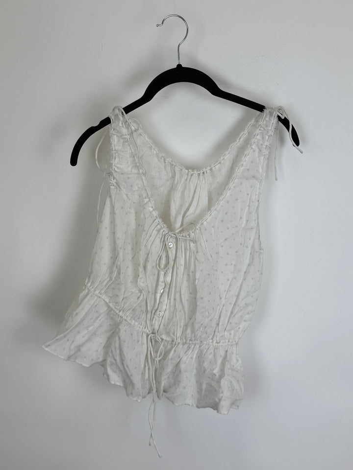 White Button Down Ties tank - 4/6