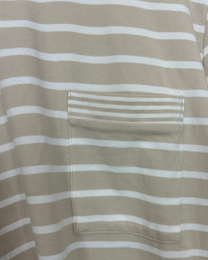 Sand Beige Striped Long Sleeve Top - Size 14/16