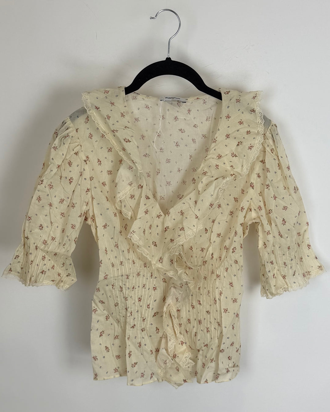 Butter Yellow Ruffle Floral Blouse - Size 0/2 and Size 2/4