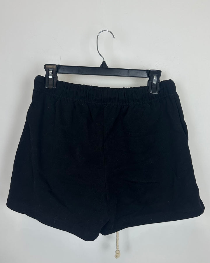 Black Sweat Shorts with White Draw String - Size 2
