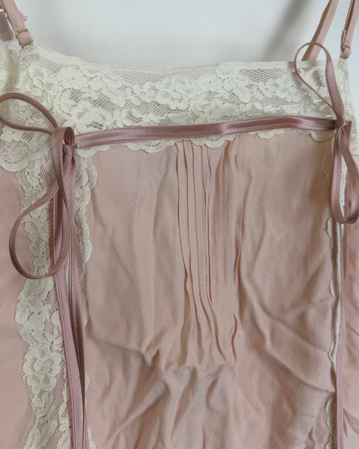 Pink and White Lace Cami Top - Size 2/4