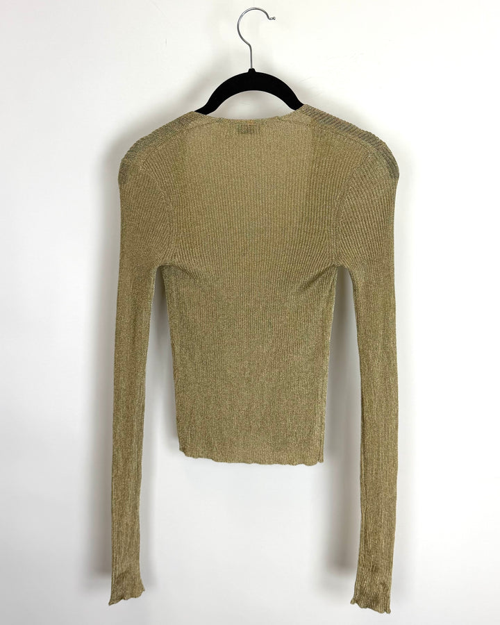 Metallic Gold Sheer Top - Size 2/4