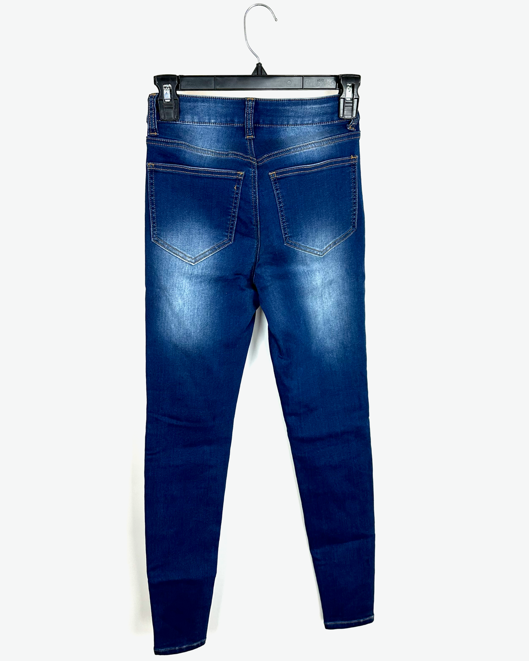 Faded Wash Straight Leg Jeans - Size 0