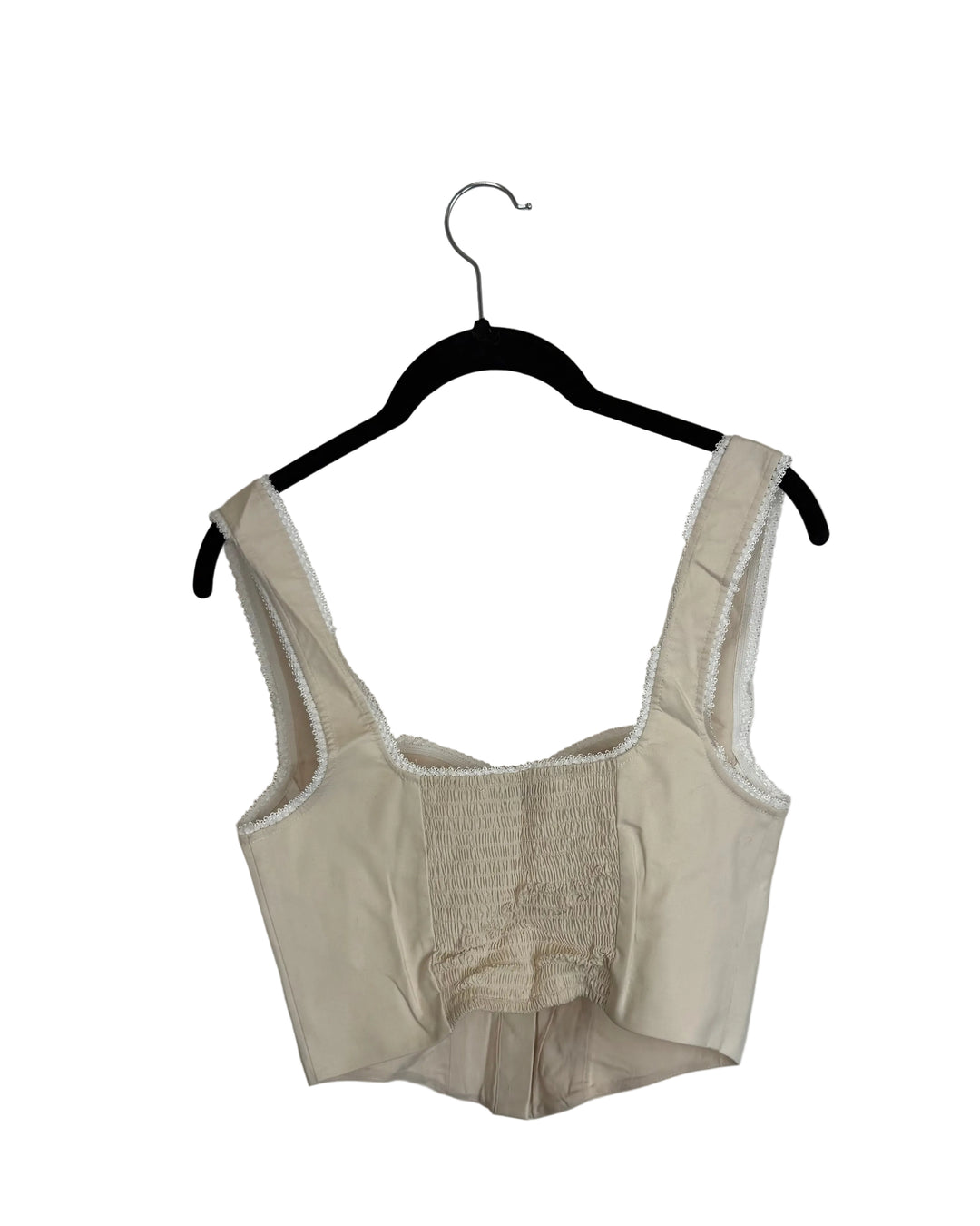 Cream Corset with White Lace Trim - Size 2/4