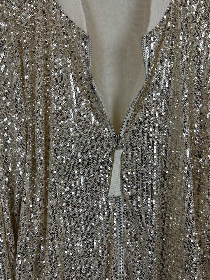 Gold Sequin Bomber Jacket - Size 6/8