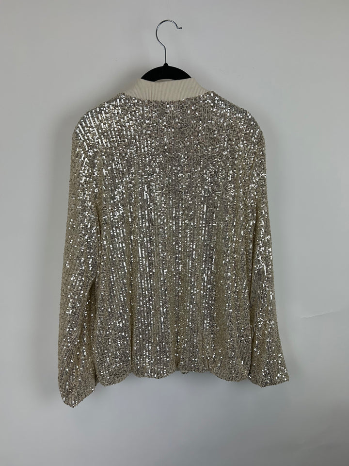 Gold Sequin Bomber Jacket - Size 6/8