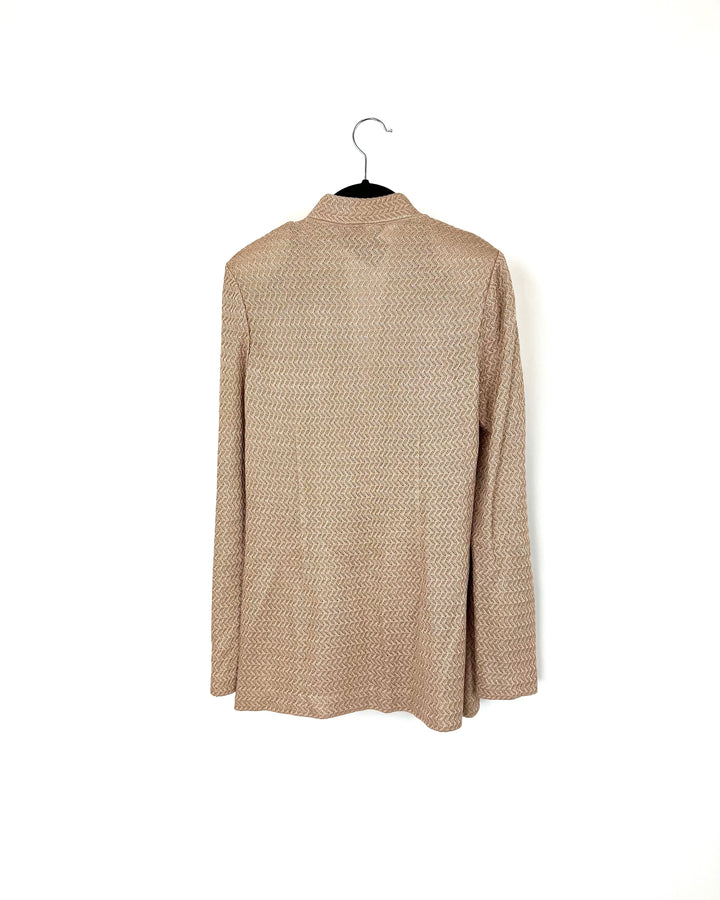 Beige Texture Blazer - Size 2-4 and 28-30W