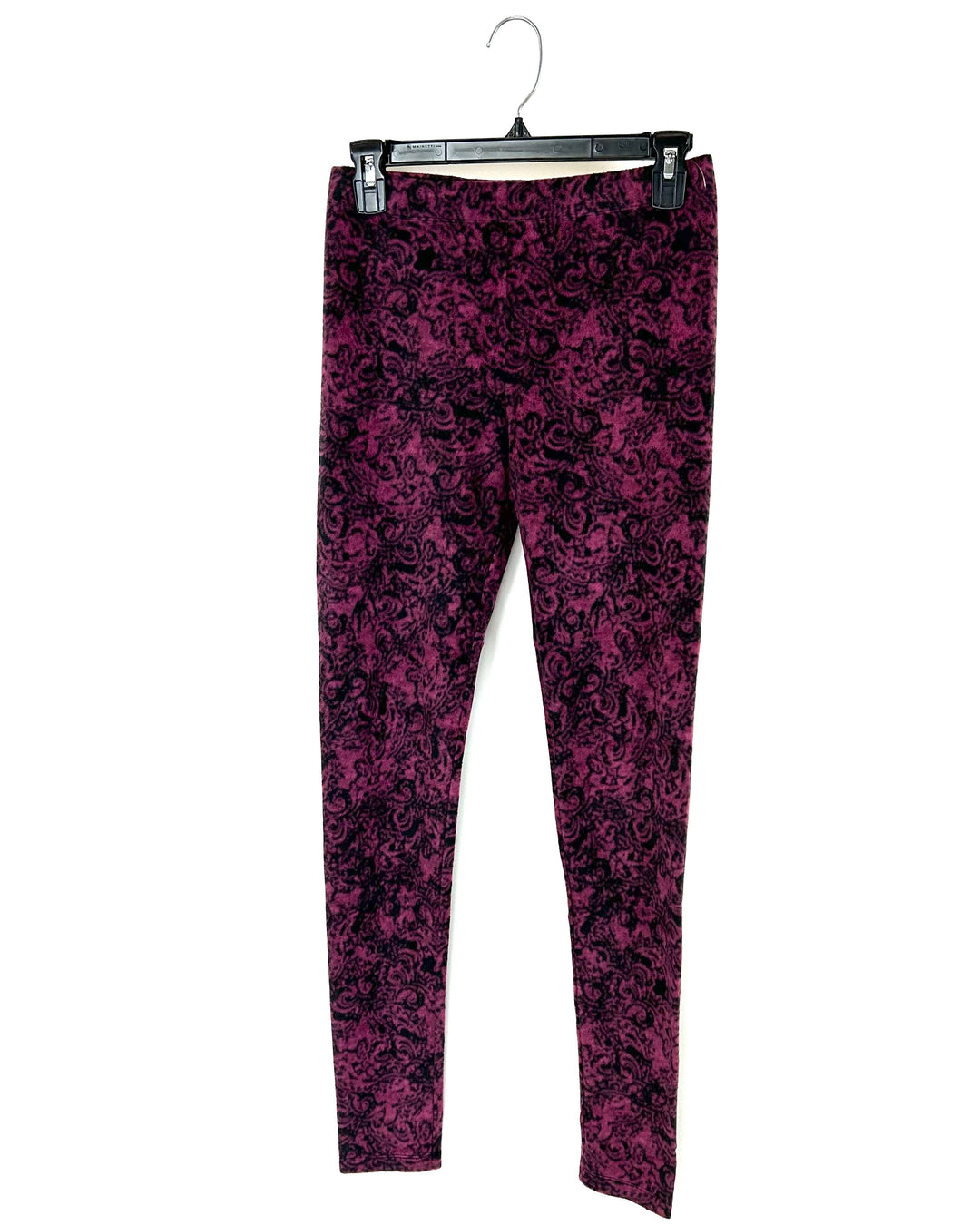 Fleece Magenta Paisley Leggings - Size 4/6 and 6/8