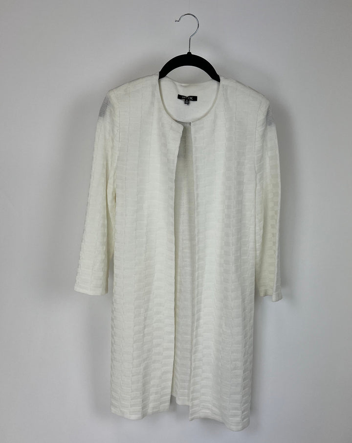 White Texture Cardigan - Size 2-4