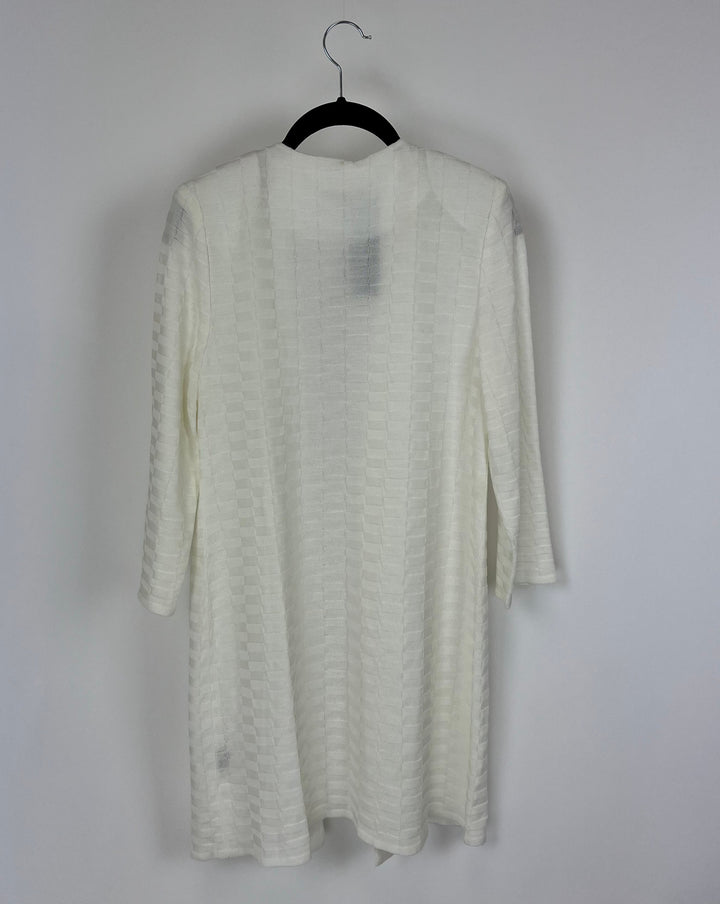 White Texture Cardigan - Size 2-4