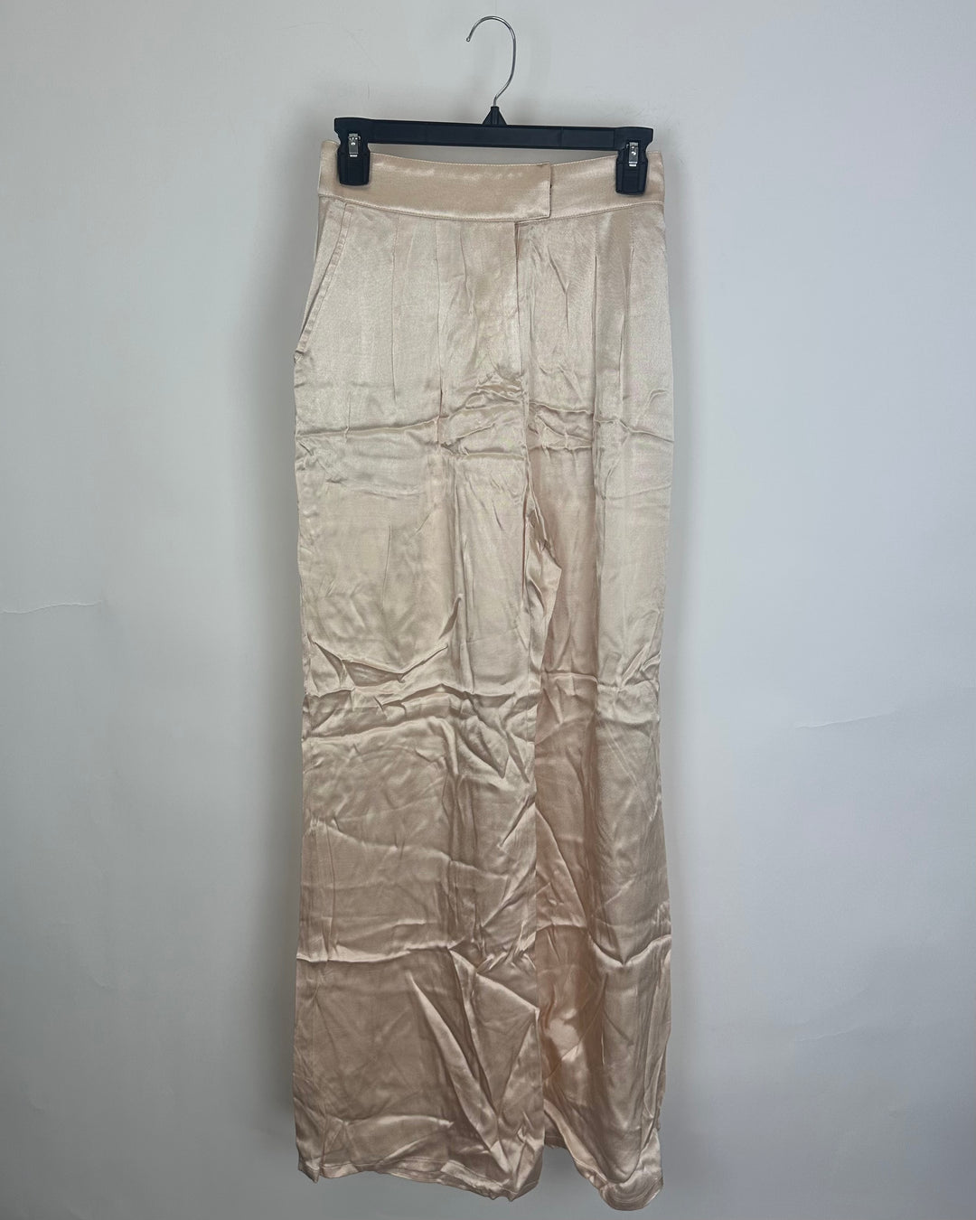 Champagne Silky Pants with Thick Waistband - Size 2