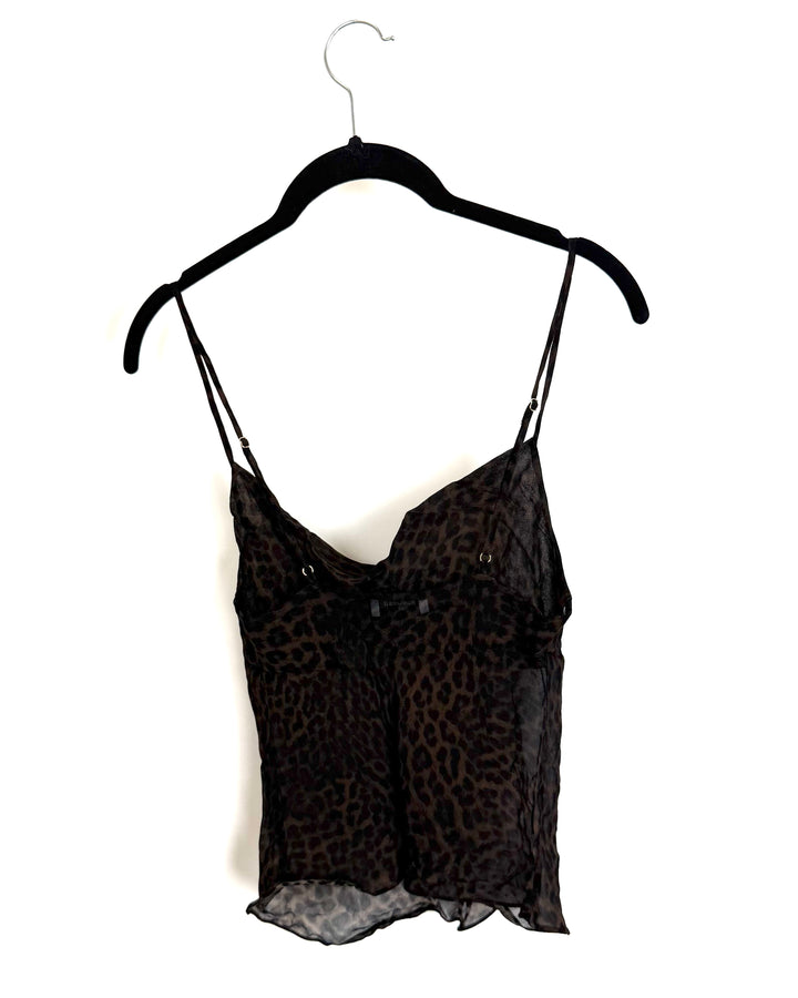 Espresso Leopard Print Camisole - Size 0/2