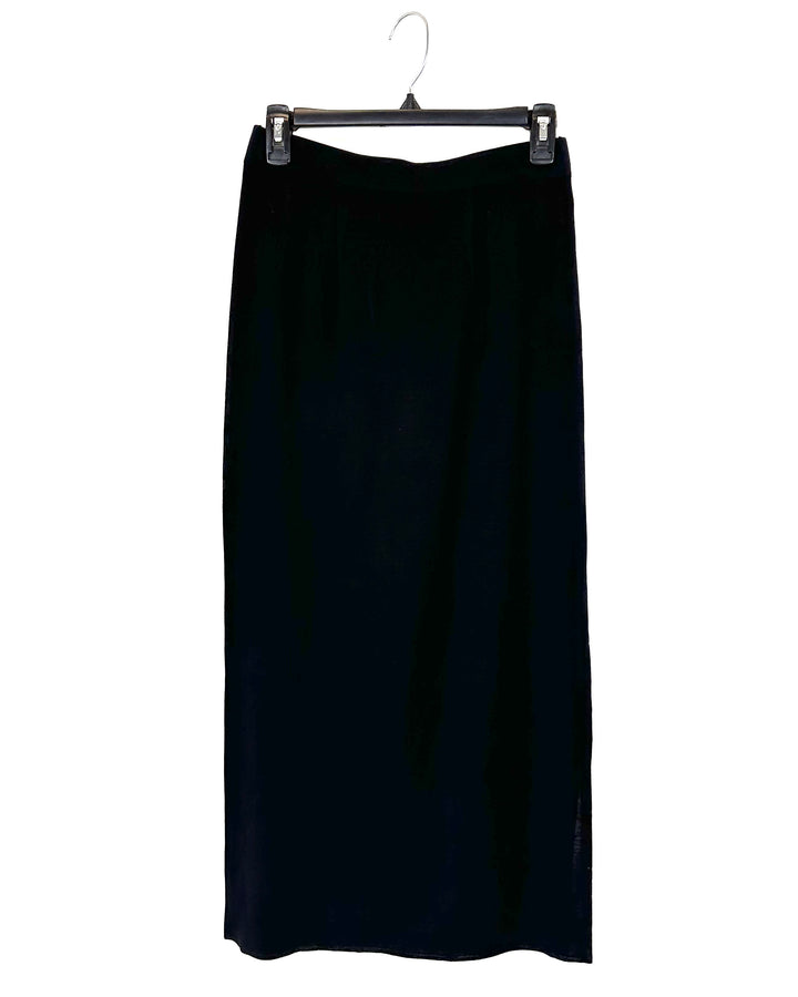 Black Knit Midi Skirt - Extra Small and Petite Extra Small