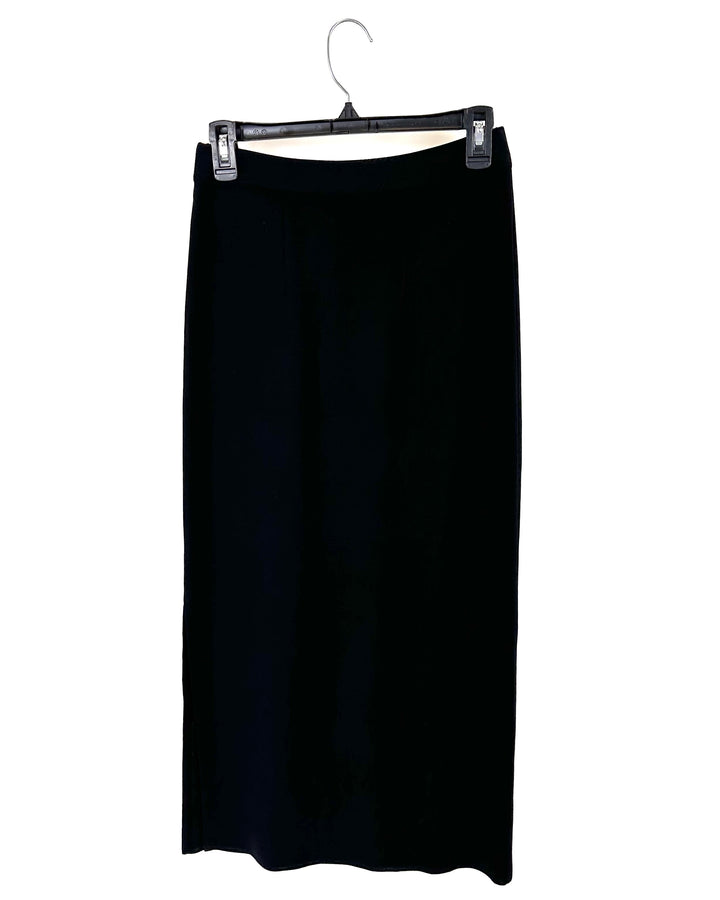 Black Knit Midi Skirt - Extra Small and Petite Extra Small