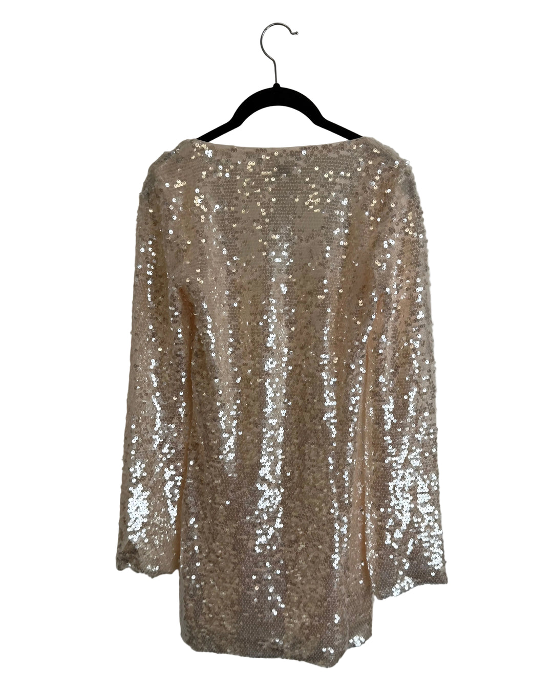Champagne Long Sleeve Sequin Dress - Size 0/2 and 2/4