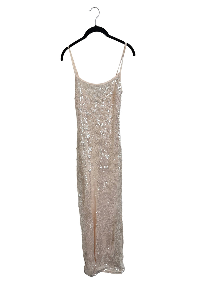 Cream Sequin Sleeveless Dress - S and XS
