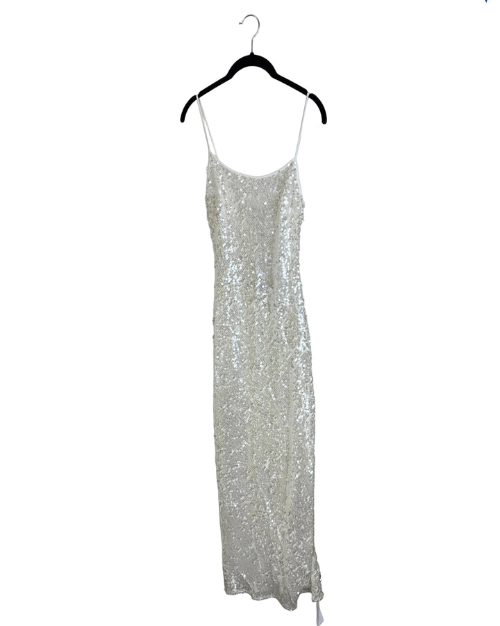 White Sequin Sleeveless Dress - 0/00, 2/4, 6/8, 10,12, 14/16