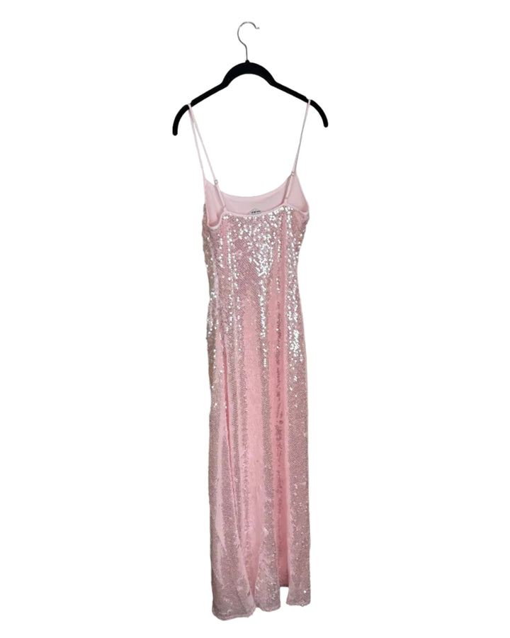 Light pink Sequin Sleeveless Dress