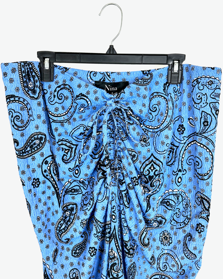 Blue Textured Bandana Skirt - Size 1X