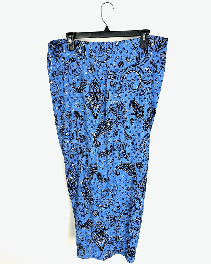 Blue Textured Bandana Skirt - Size 1X