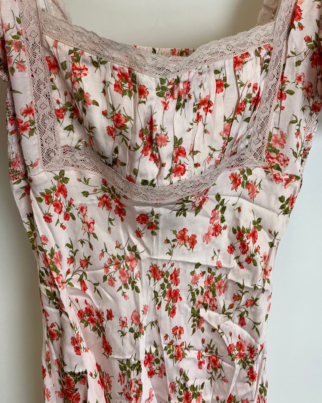Pink Puff Sleeve Floral Dress - Size 00/0 and 2