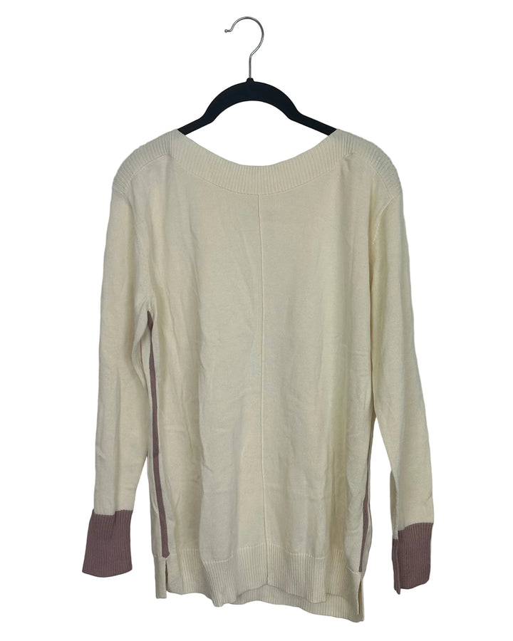 Ivory & Mauve Sweater - Size 6/8