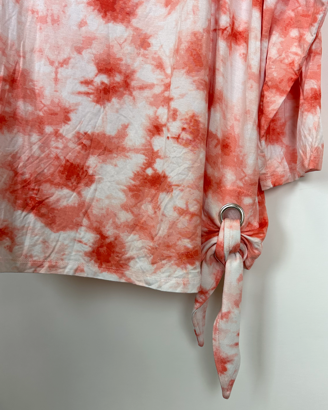 Orange Tie Dye Silver Ring Top - Size 14/16