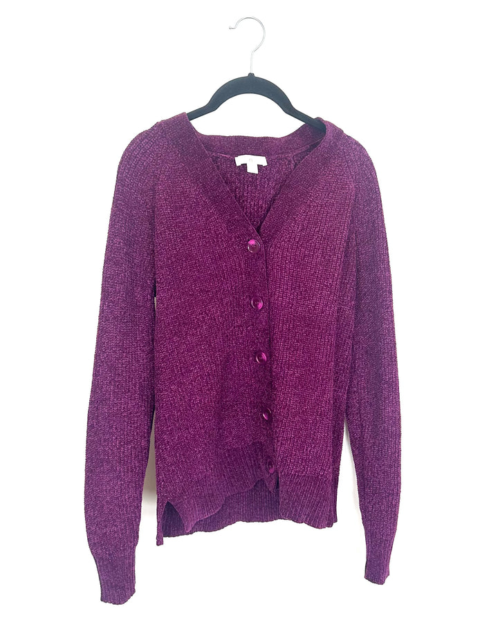 Magenta Purple Cardigan Sweater - Size 6/8